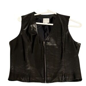 Vintage 90s Y2K Wilsons Leather Maxima Women's BlackGenuineLeatherZipVest Size M